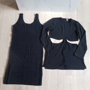 H&M Dress Women’s XL + Old Navy Black Midi Dress L | Casual Basics